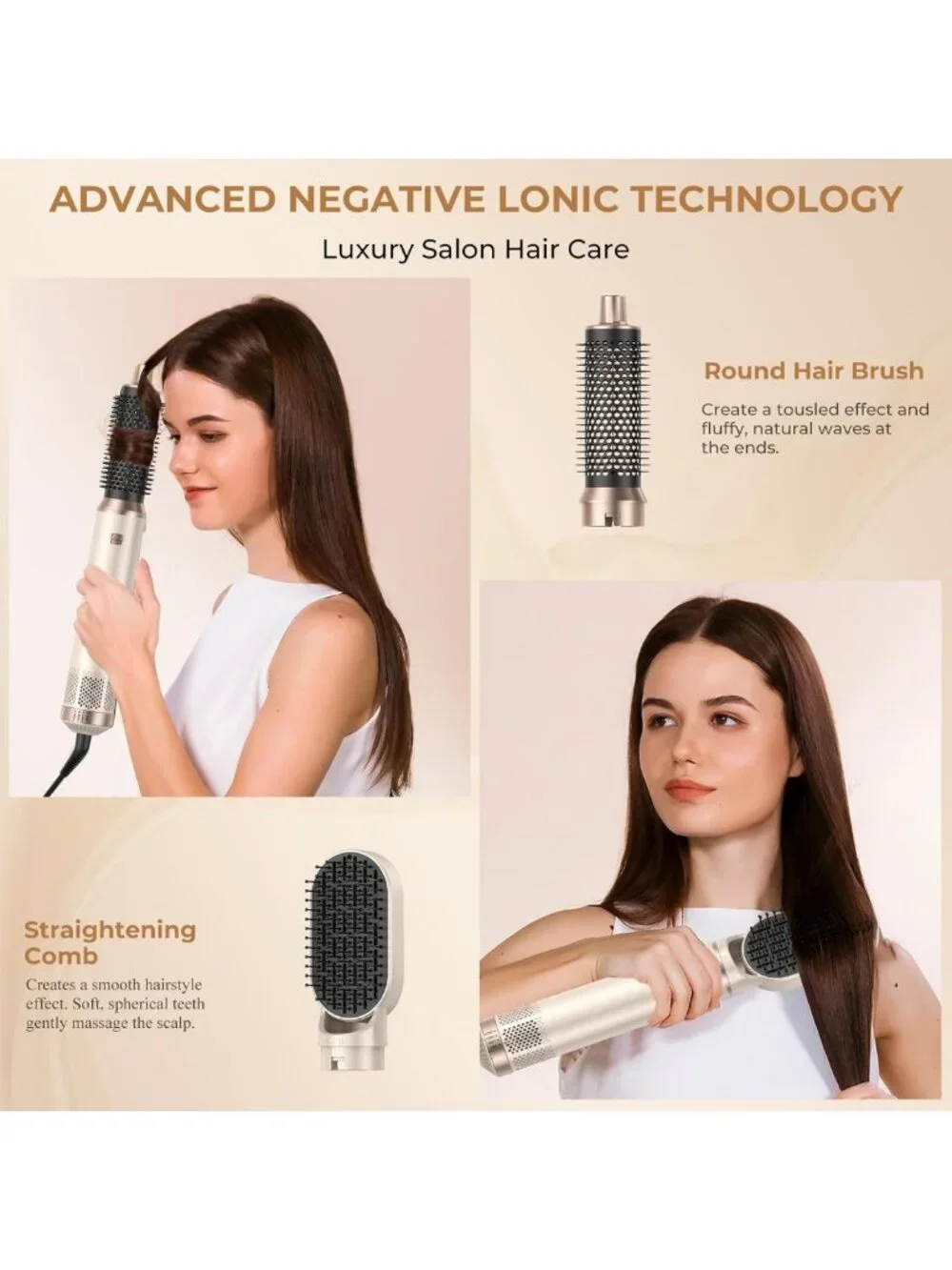 5-in-1 Hair Dryer Brush Set - Ionic Blow Drying, Curling, Volumizing